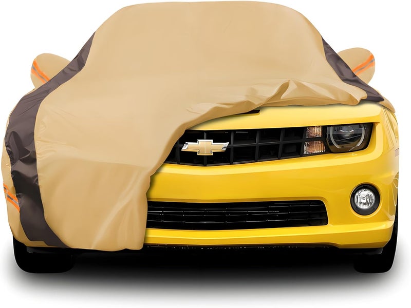 FSGRICH Camaro Car Cover Waterproof All Weather Compatible with Chevy Camaro, Outdoor Anti-UV Sun Rain Protection Full Exterior Cover - Image 1